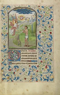Vrelant Guillaume Prints: A Man Praying to the Holy Spirit; Arenberg Hours, early 1460s. Creator: Willem Vrelant