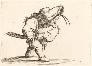 Man Preparing to Draw his Sword, c. 1622. Creator: Jacques Callot Man Preparing to Draw his Sword, c. 1622. Creator: Jacques Callot