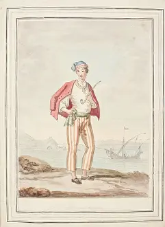 Locals Prints: A Man of Procida, leaf from A Collection of Dresses by David Allan Mostly from Nature