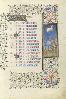 Master Of Rohan Prints: A Man Pruning Vines; Book of Hours