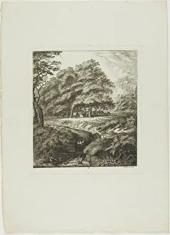 Salomon Gesner Prints: Man Reading a Book, 1764. Creator: Salomon Gessner