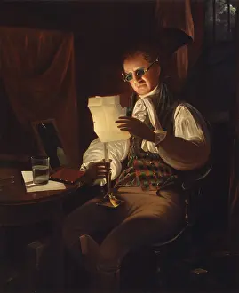 Candlelight Prints: Man Reading by Candlelight, between 1805 and 1808. Creator: Rembrandt Peale
