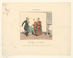 Man receives account for stupidities, 1826. Creator: Henry Bonaventure Monnier