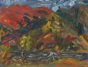 Weisz Kubincan Arnold Peter Prints: Man on the river bank, 1935-1940. Creator: Arnold Peter Weisz-Kubincan