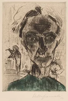 Painter Gallery: Man in a Room, Self-portrait, 1922-1923. Creator: Walter Gramatté