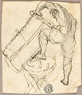 Sawing Prints: Man Sawing Wood, n.d. Creator: Pier Leone Ghezzi