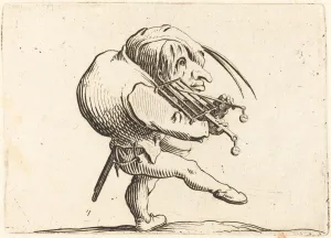Grill Prints: Man Scraping a Grill, c. 1622. Creator: Jacques Callot