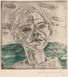 Gramatt And Xe9 Prints: Man at the Sea, Self-portrait (Mann am Meer, Selbstportrat), 1923
