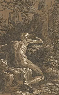 Antonio Da Trento Gallery: Man seated viewed from behind (Narcissus), ca. 1527-30. Creator: Antonio da Trento