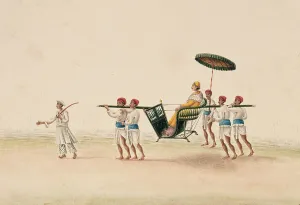 Palanquin Prints: A Man on a Sedan Chair, c1825. Creator: Unknown