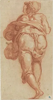 Taddeo Zuccaro Prints: A Man Seen from Behind [recto], c. 1555. Creator: Taddeo Zuccaro