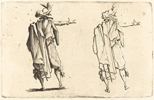 Outstretched Prints: Man seen from Behind with His Right Arm Extended, c. 1622. Creator: Jacques Callot