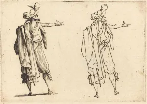Outstretched Prints: Man seen from Behind with His Right Arm Extended, c. 1617. Creator: Jacques Callot
