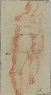 Taddeo Zuccaro Prints: A Man Seen from Behind [verso], c. 1555. Creator: Taddeo Zuccaro