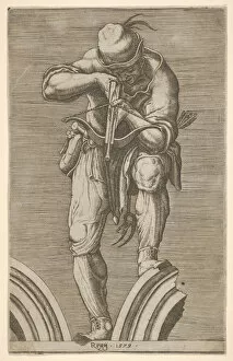 Borghegiano Gallery: A Man Shooting a Crossbow, 1579. Creator: Cherubino Alberti