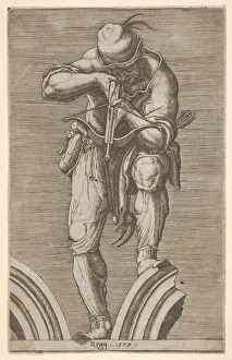 Alberti Prints: A Man Shooting a Crossbow, 1579. Creator: Cherubino Alberti