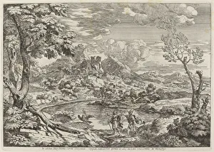 A Man Showing Mercury the Eagle of Jupiter, 1696. Creator: Crescenzio Onofri