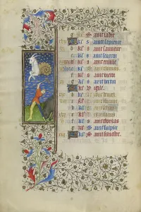 Master Of Rohan Prints: A Man Slaughtering a pig; Book of Hours