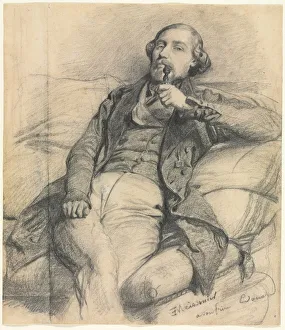 1815 1891 Prints: Man Smoking, 1800s. Creator: Ernest Meissonier (French, 1815-1891)