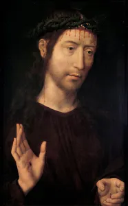 Crucifixion Prints: The Man of Sorrows Blessing, 1480-1490. Artist: Memling, Hans (1433 / 40-1494)