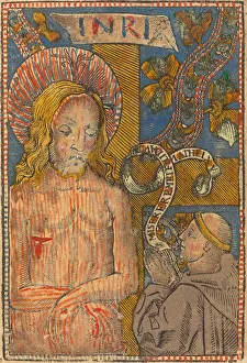 The Man of Sorrows with a Franciscan, 1490-1500. Creator: Unknown The Man of Sorrows with a Franciscan, 1490-1500. Creator: Unknown