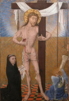 Man of Sorrows with Kneeling Donor, fourth quarter 15th century with modern additons