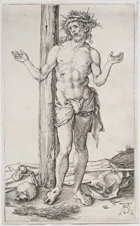 Late 15th Early 16th Century Prints: The Man of Sorrows Standing, with Hands Raised