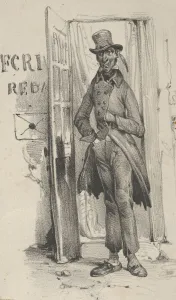 Victor Collection: Man standing in a doorway, mid-19th century. Creator: Victor Adam