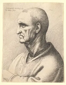 Da Vinci Leonardo Prints: Man with stern expression in profile to left, 1645. Creator: Wenceslaus Hollar