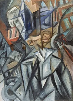 Futurism Prints: Man on the Street (Analysis of Volumes), 1913. Creator: Olga Rozanova