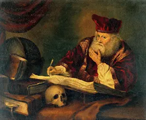 Quill Pen Prints: A man supposed to be Nicholas Alcocke, surgeon to King Edward VI, c1550s. Creator: Unknown