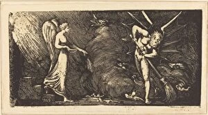 Blake William Gallery: The Man Sweeping the Interpreters Parlor, c. 1820 / 1822. Creator: William Blake
