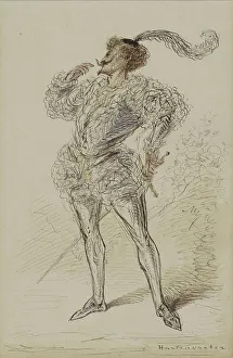 Padded Hose Prints: Man with sword in historic costume, c.1854-c.1887. Creator: Alexander Ver Huell