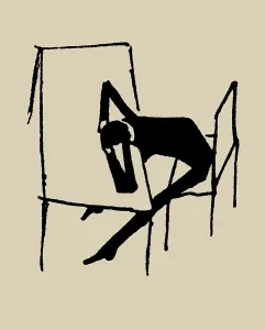Czechia Prints: Man at a table. Illustration for the novel The Trial, 1905