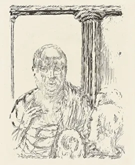 Sage Prints: Man talking to others by a column. Creator: Pierre Bonnard