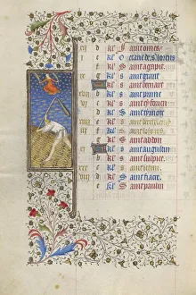 Master Of Rohan Prints: A Man Threshing; Book of Hours