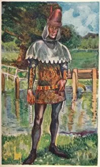 English Costume Gallery: A Man of the Time of Edward III, 1907. Artist: Dion Clayton Calthrop
