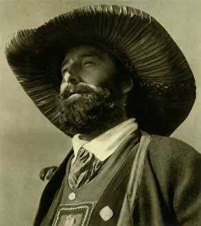Tyrolean Gallery: Man in traditional costume, Tyrol, Austria, c1935. Creator: Unknown