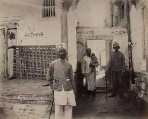 Quarantine Prints: Man in turban in Old Town, Karachi, India, 1897. Creator: Unknown