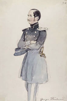 Posture Collection: Man in uniform. 'George Fleetwood'. (c1850s). Creator: Fritz von Dardel. Man in uniform