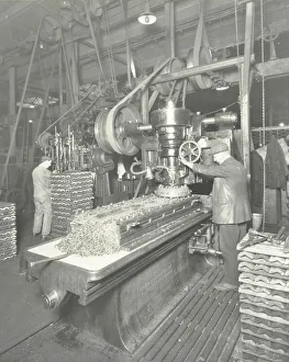 Man using a miller and planer, Charlton Central Repair Depot, London, 1932