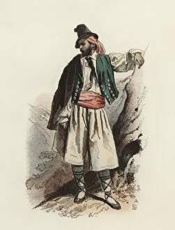 Valencia Gallery: Man from Valencia, color engraving 1870