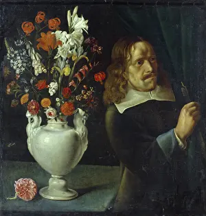 Waiting Prints: Man with a Vase, 1625. Creator: Sebastian Stoskopff