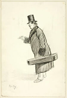 Overcoat Gallery: Man with Violin Case, 1897. Creator: Philip William May