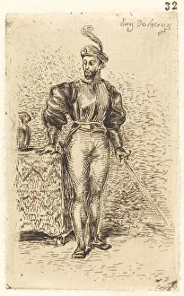 Britches Gallery: A Man with Weapons (Un Homme d armes), 1833. Creator: Eugene Delacroix