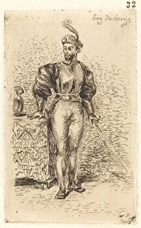 A Man with Weapons (Un Homme d'armes), 1833. Creator: Eugene Delacroix