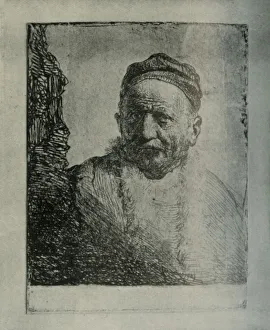 Artists Father Prints: Man Wearing a Close Cap: Bust (the Artists Father ?), 1630, (1906). Creator: Unknown