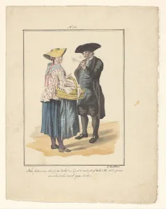 Butter Prints: Man and wife of Walcheren, 1803-c.1899. Creator: J. Enklaar