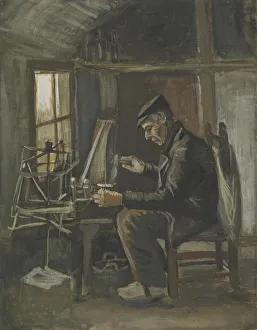 0 Holland Prints: Man Winding Yarn