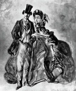 Paul George Prints: Man and Woman, 19th century, (1930). Artist: Constantin Guys